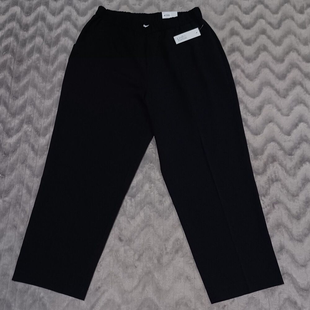 Croft & Barrow Womens Size 16 Short Black Pleated Front Pants NWT